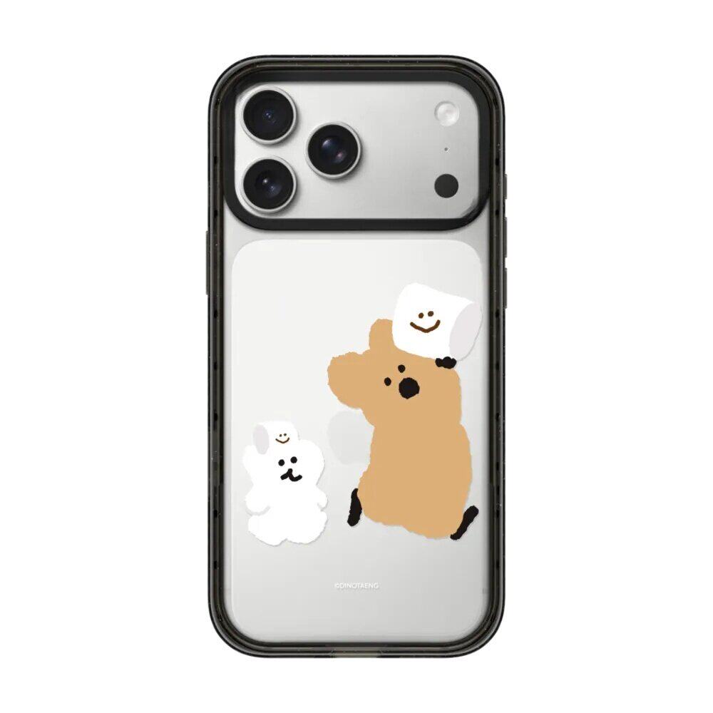 【韩国代购】新款两只奔跑柿子熊手机壳适用苹果17/16promax保护套iphone15/14pro/plus防摔13/12磁吸Magsafe