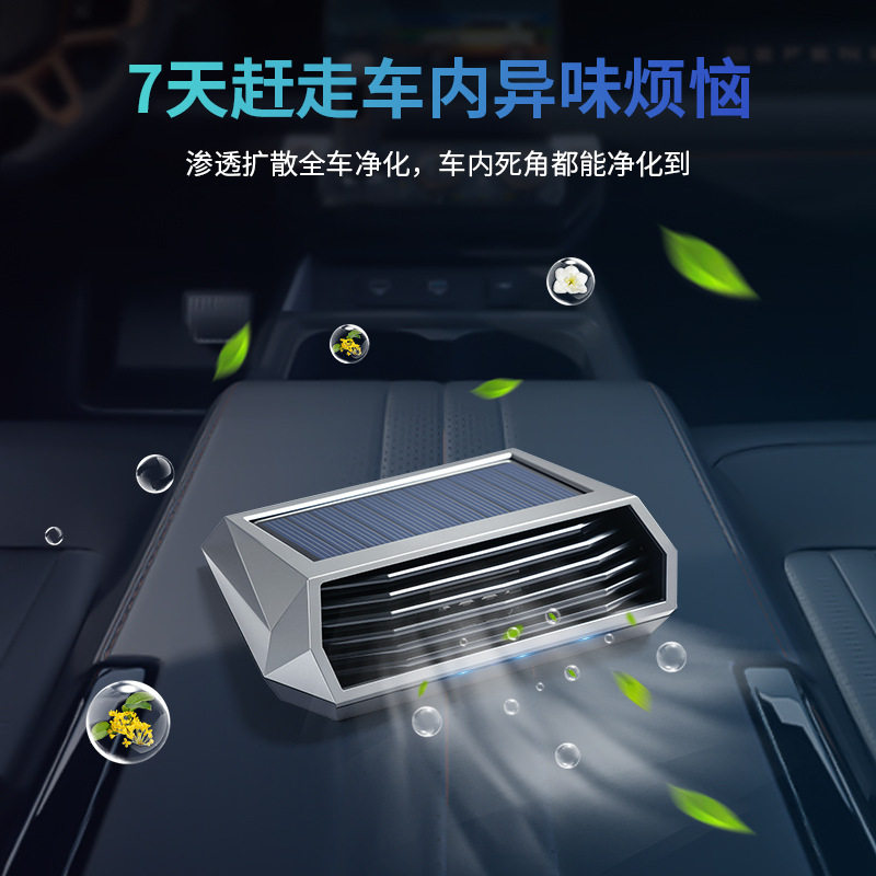 太阳能车载空气净化器汽车用除异味摆件停车号码牌臭氧发生器消毒