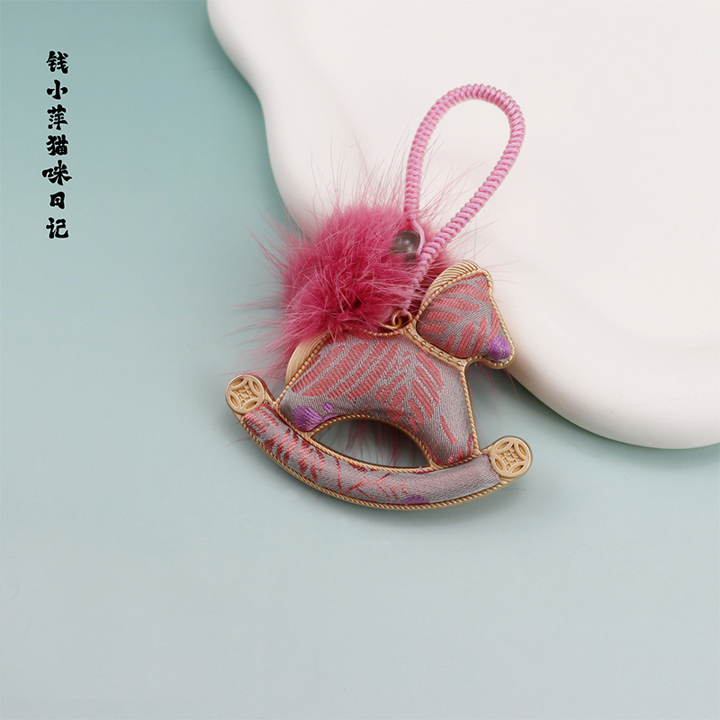 宋锦小马年礼品宋锦挂件双面车挂