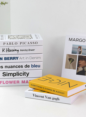 假书仿真书装饰品现代简约英文会所样板书房装饰摆件书模型道具