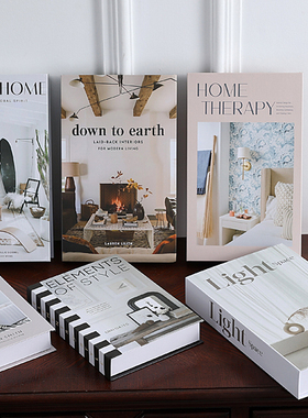 折叠仿真书英文假书书柜摆件道具简约现代布置