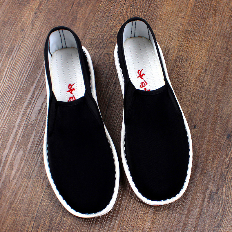 老北京布鞋手工千层底透气一脚蹬