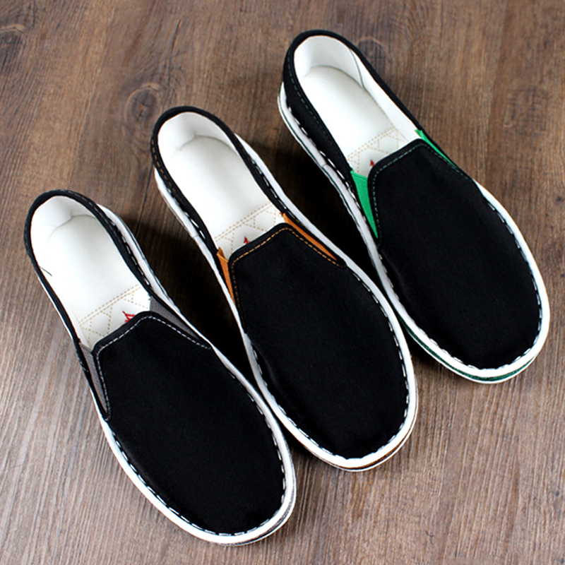 透气老北京布鞋加厚千层底一脚蹬