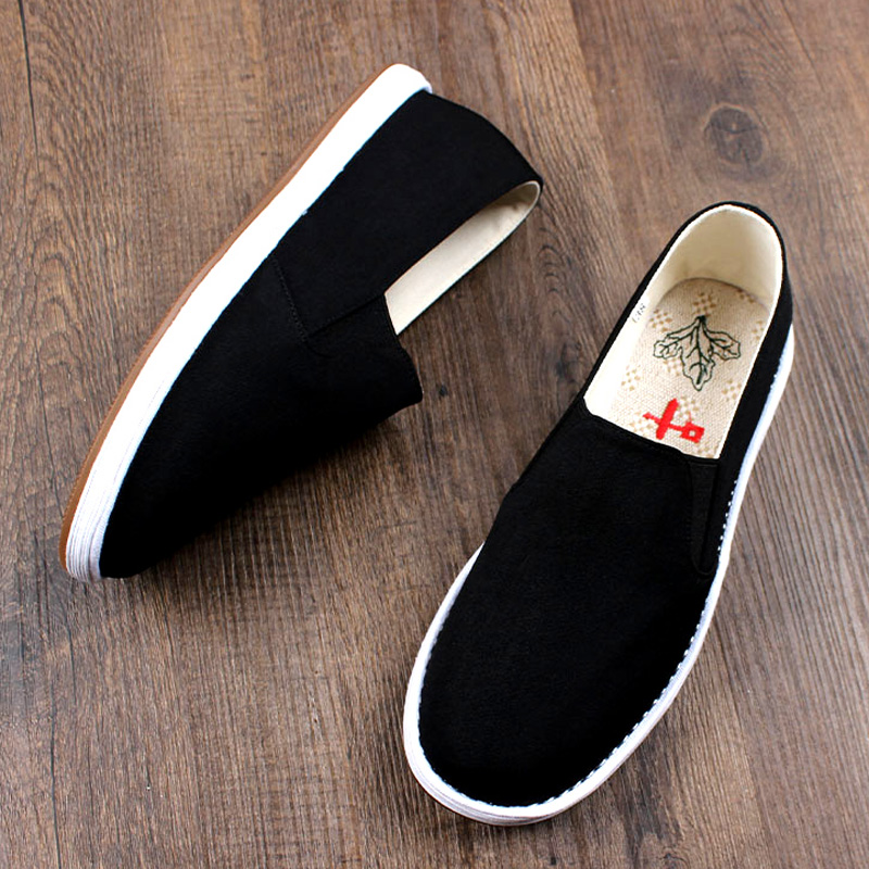 透气老北京布鞋千层底手工一脚蹬