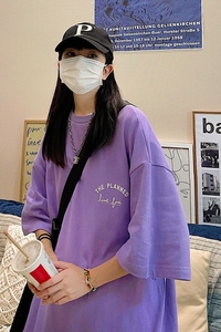 22夏季新款纯棉宽松情侣印花中性休闲港风短袖半袖Z08-P2838图片