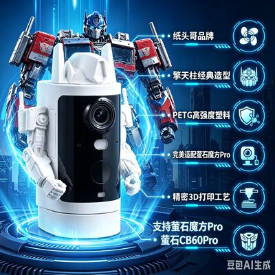 适用萤石魔方Pro擎天柱造型外壳萤石CB60外壳纸头哥监控外壳