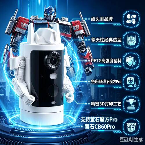 适用萤石魔方Pro擎天柱造型外壳萤石CB60外壳纸头哥监控外壳