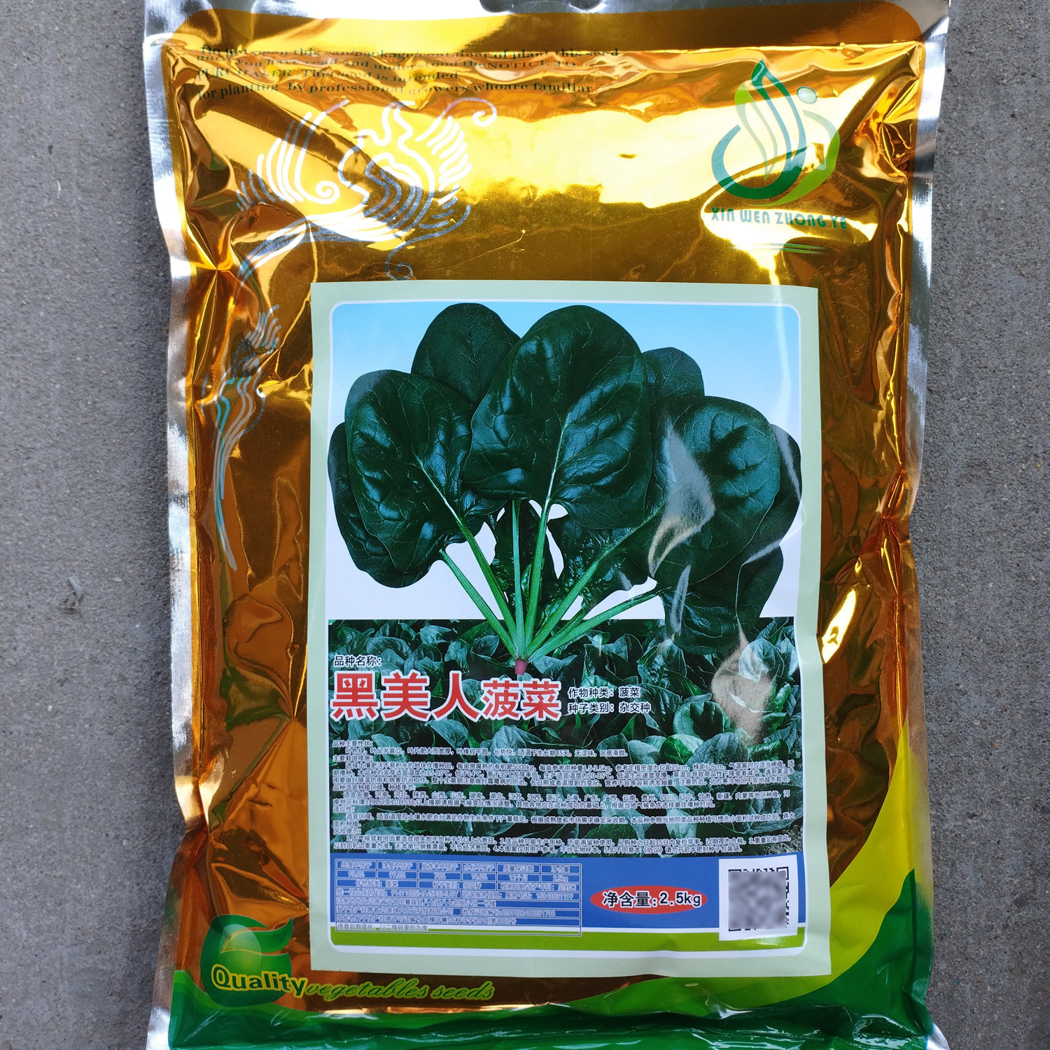 黑美人杂交菠菜种子叶片浓绿肥厚
