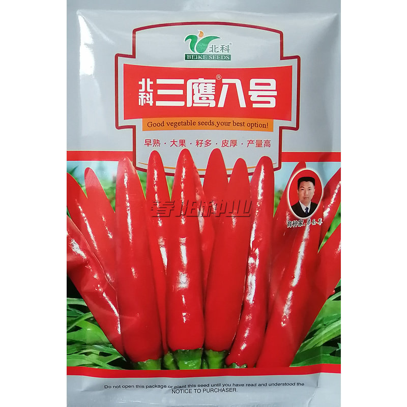 北科三鹰八号朝天椒种子高产辣椒三樱椒种籽早熟大果椒果深红抗病