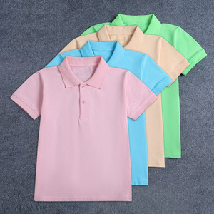 童装翻领百搭短袖纯色校服POLO衫