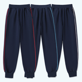 棉深蓝色一条红杠运动裤 中小学生校服裤 卫裤 儿童装 子男童女童长裤