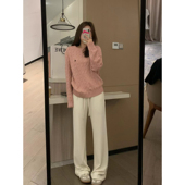 显瘦白色卫裤 VASSE 直筒垂垂裤 窄腰百搭高腰休闲裤 freedom半永久