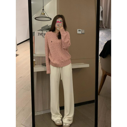 高腰百搭软糯垂感韩系直筒休闲裤