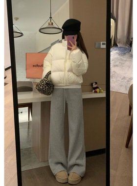 VASSE 白色肯豆羽绒服 显瘦保暖0压感短款立领百搭90白鸭绒外套冬