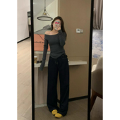 阔腿裤 VASSE牛牛赤耳原牛 不掉色百搭垂感显瘦深蓝原色直筒牛仔裤