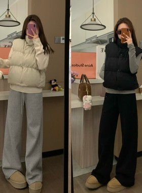 VASSE 我的舒适区 松弛磨砂质感气质立领轻型0压感白鸭绒羽绒马甲