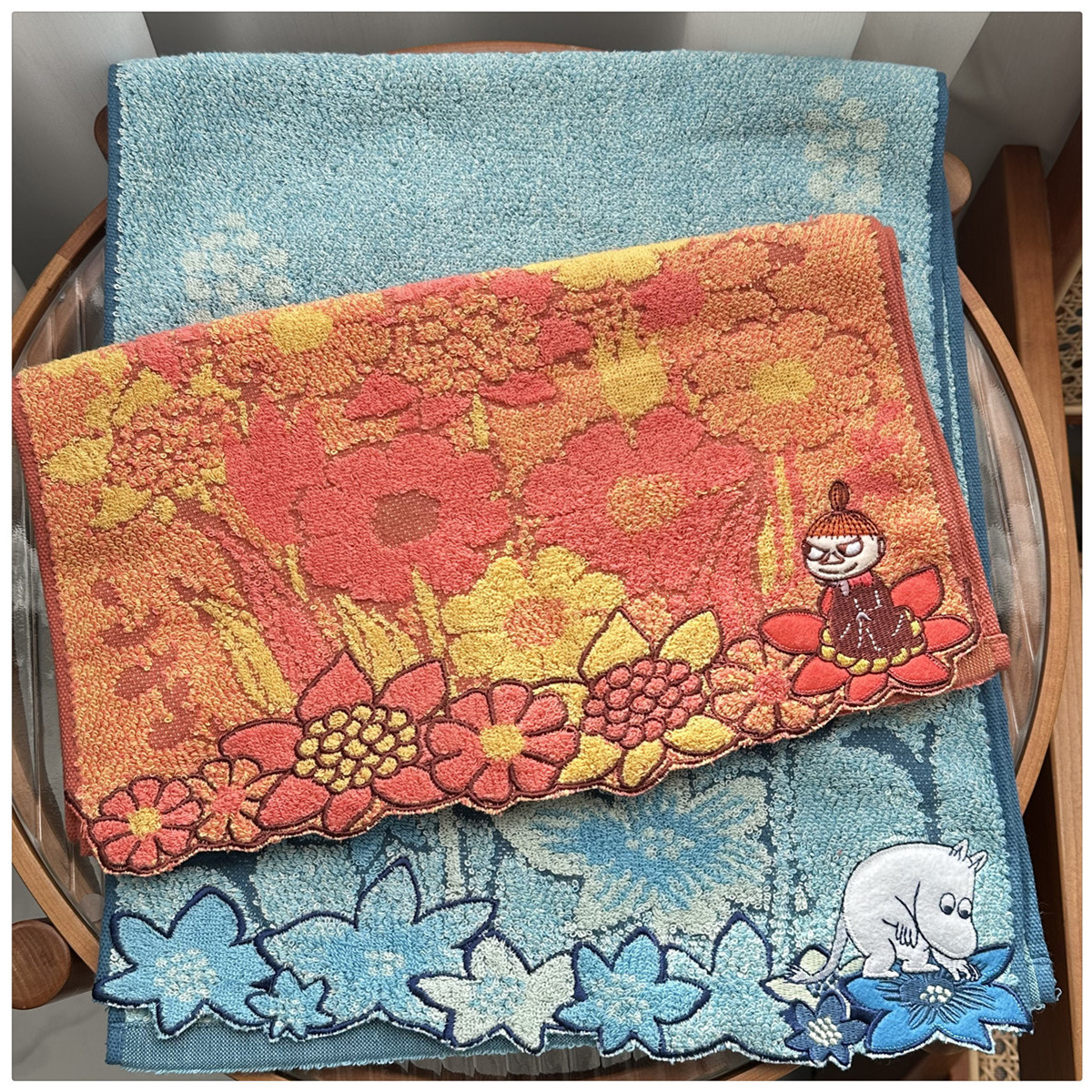 出口日本外贸单纯纯棉可爱刺绣柔软蓬松无荧光剂双面毛圈毛巾面巾