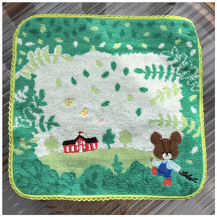 新品 出口日本單外貿(mào)余單純棉雙面毛圈可愛花邊刺繡方巾手帕小毛巾