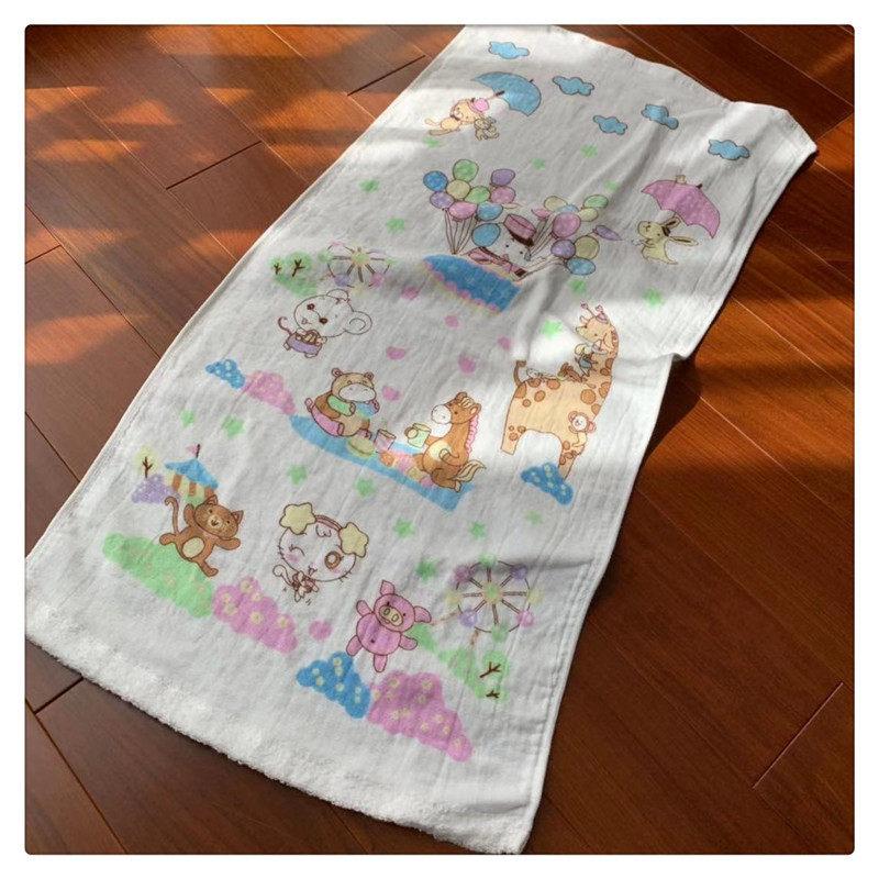 出口日本外贸余单 全全棉无捻纱布 女式儿童亲肤无荧光剂毛巾面巾