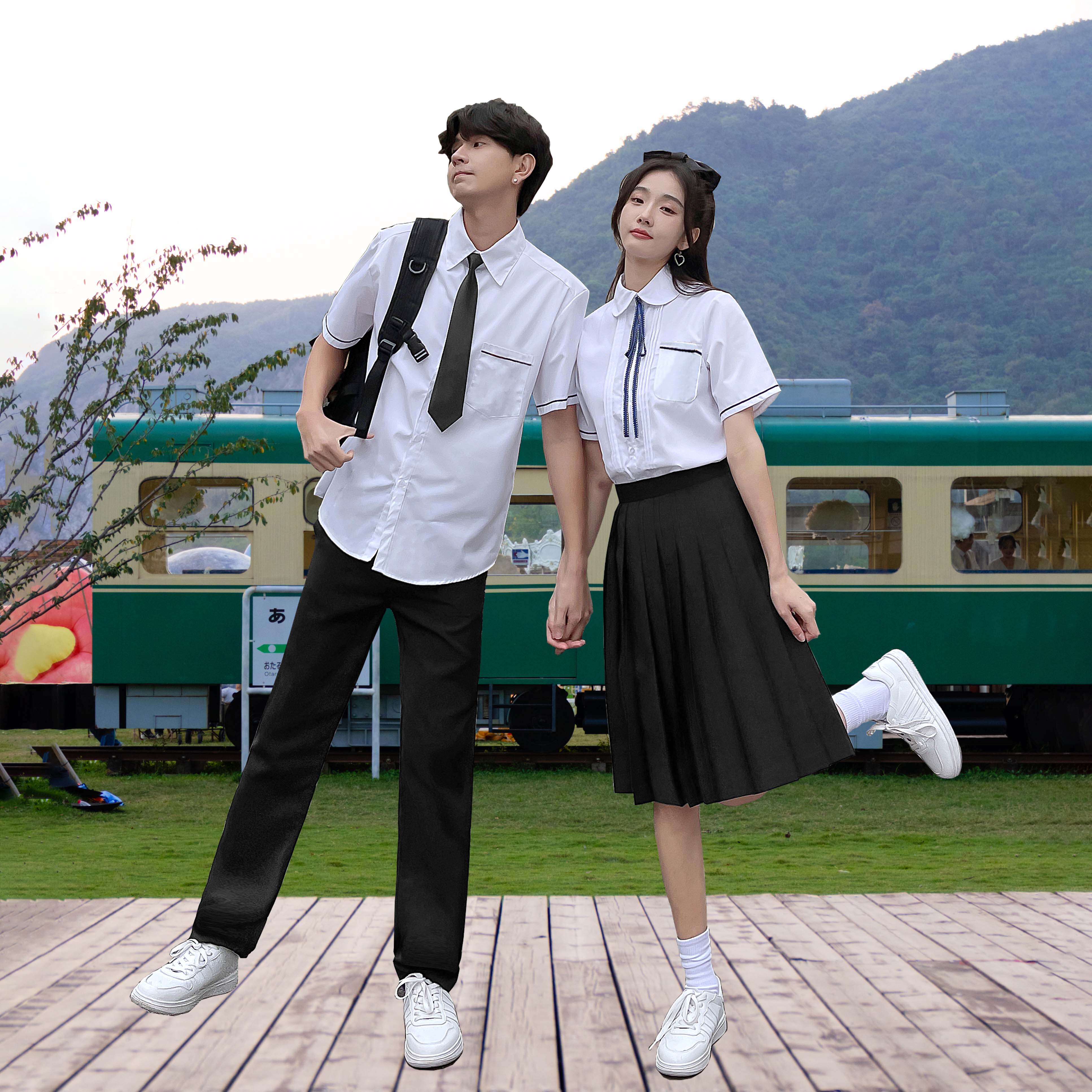 韩版学院风班服套装初中生运动会合唱演出服高中学生毕业校服夏季
