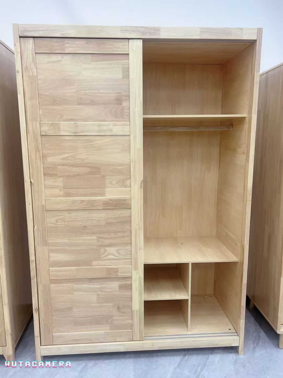 实木移门衣柜二门推拉衣柜北欧简约风格橱柜高206 苏州可上门安装