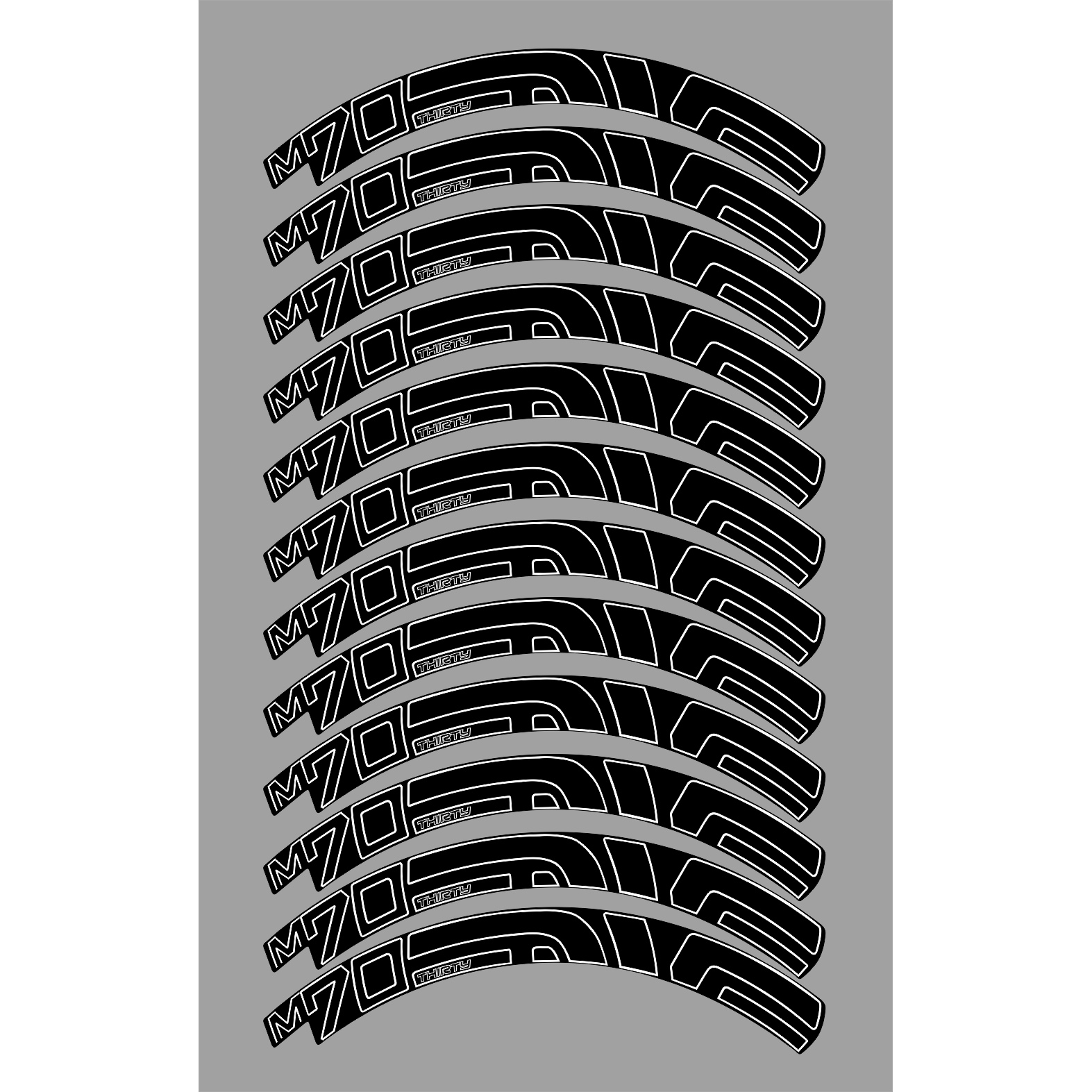 EVNE M70山地车轮组贴纸死飞自行车轮毂贴花改色27.5寸34mm框高