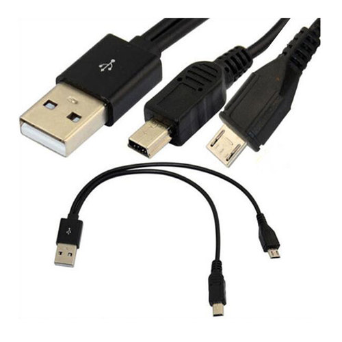 MICROUSBmini快充数据线一拖二