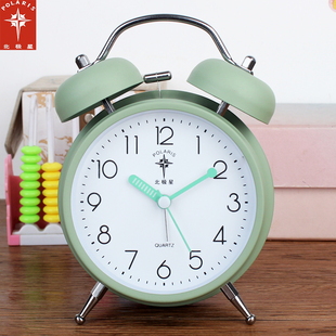 北极星闹钟静音闹钟简约时尚卧室儿童桌摆闹表大音钟表学生夜灯表