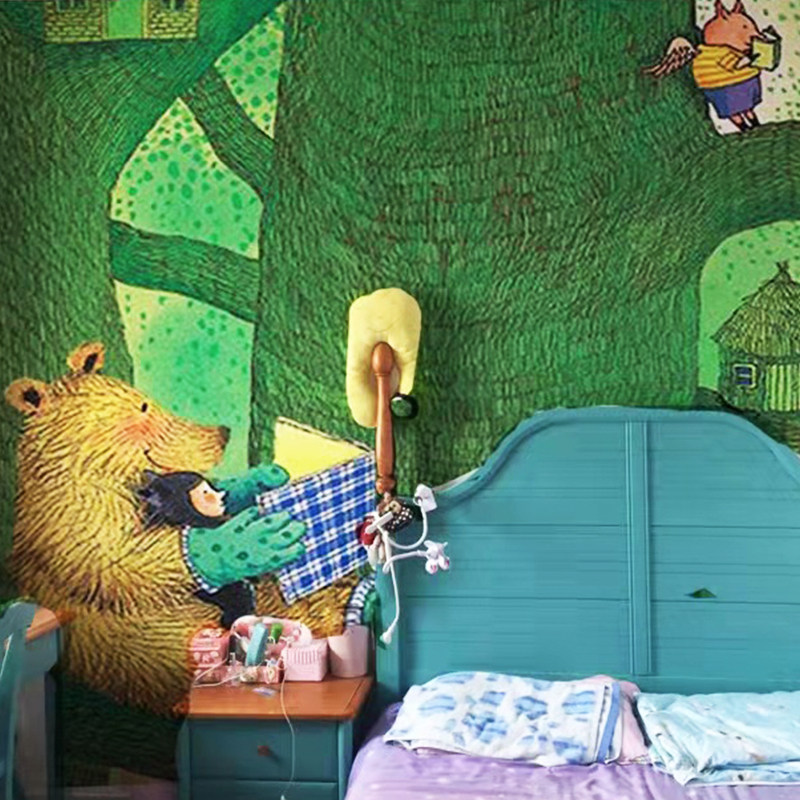 儿童房3d墙绘天花板客厅壁画立体画墙体彩绘上门手绘社区文化墙画