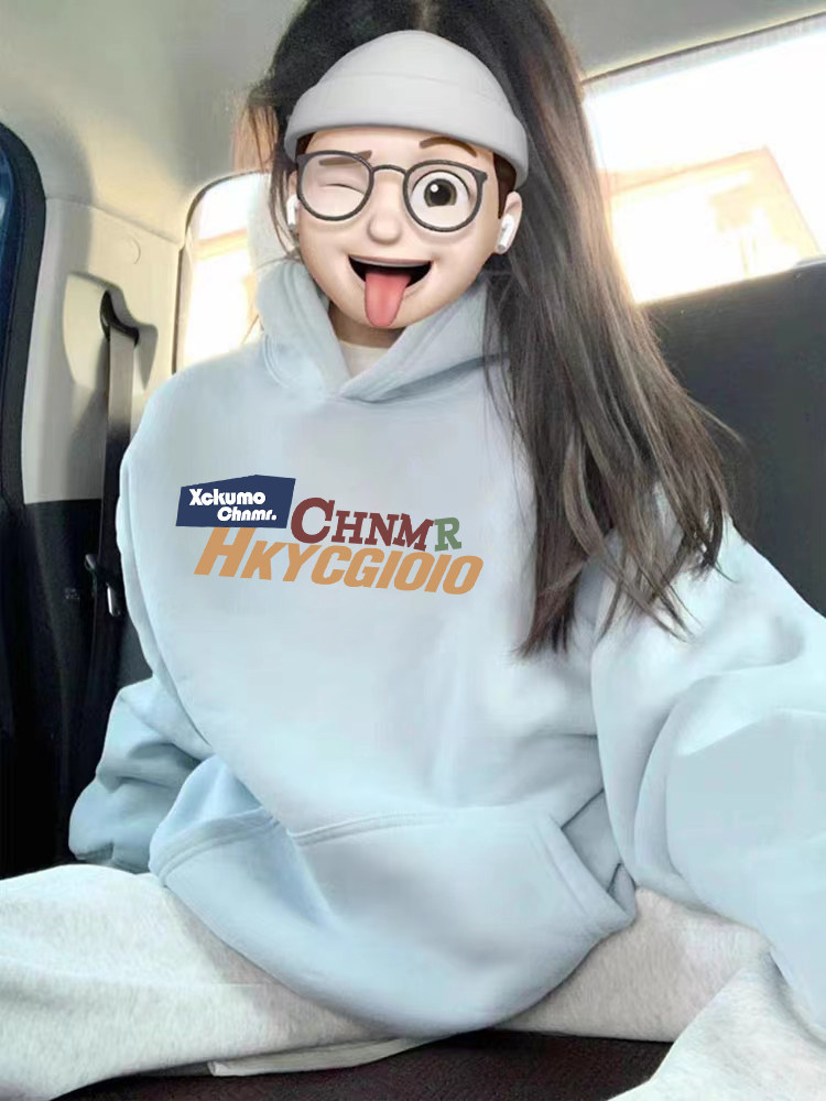 重磅纯棉银狐绒美式卫衣女2025新爆款加厚加绒宽松连帽秋冬慵懒风