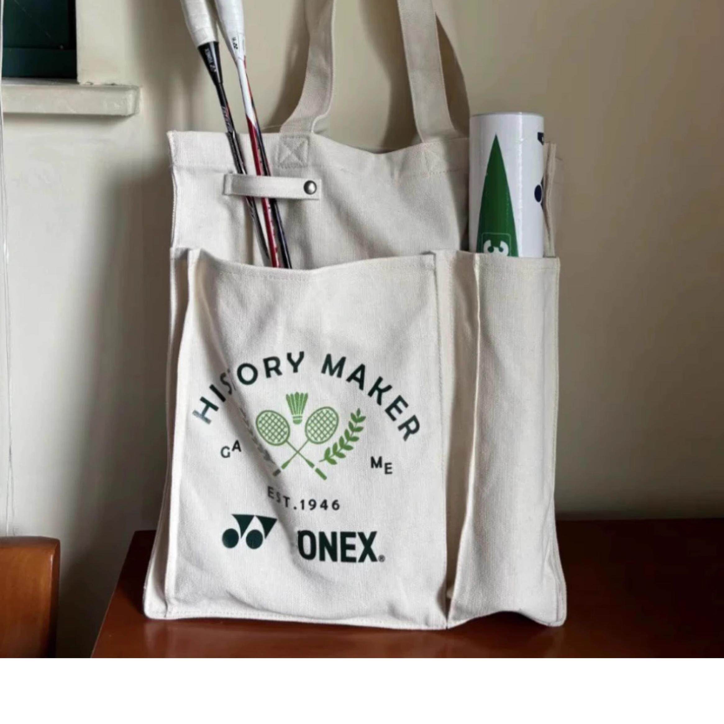 羽毛球包ins日系帆布包袋慵懒风大容量单肩手提运动包百搭托特包