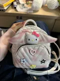 Hello Kitty, милый рюкзак, сумка через плечо с ромбовидным узором