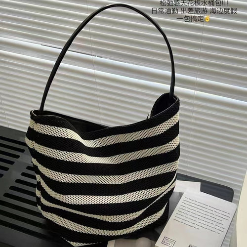 条纹沙滩渡假夏天单肩通勤托特包