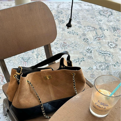 麂皮绒秋冬大容量单肩斜挎包复古