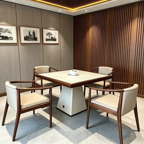 新中式掼蛋桌侘寂风打牌桌麻将桌餐桌两用棋牌桌象棋桌围棋桌椅