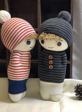 原创纯手工制作袜子娃娃成品 diy材料包学校手工作业玩偶女孩摆件