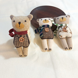 手工制作成品森系布艺围巾小熊胸针配饰女童发饰服装鞋袜帽配件