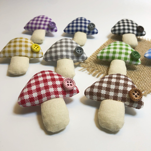 纯手工制作棉麻布艺卡通减龄森系小清新日系小蘑菇胸针服饰配件