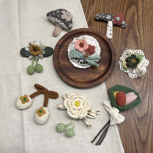 手工制作森系棉麻布艺植物郁金香胸针小饰品配件花朵文艺服饰搭配