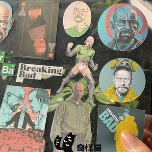 奇怪猫 剧系列绝命毒师老白谷子周边手机电脑行李箱装饰收藏贴纸