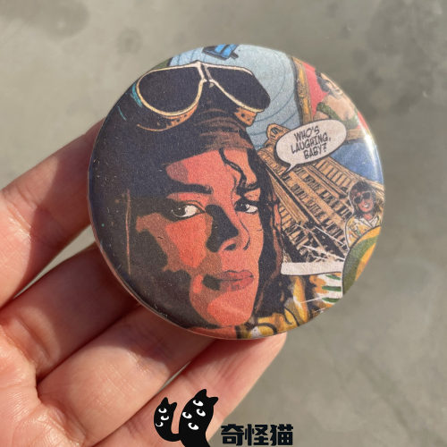 奇怪猫 大明星系列迈克尔杰克逊MichaelJackson漫画包挂吧唧徽章