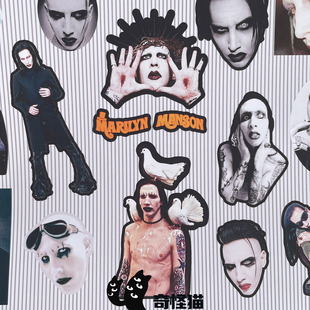 奇怪猫 大明星系列玛丽莲曼森古早年轻瘦瘦时谷子周边装饰痛贴纸