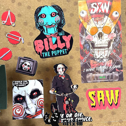 奇怪猫 电锯惊魂竖锯saw谷子周边ipad笔记本电脑手帐痛装饰贴纸
