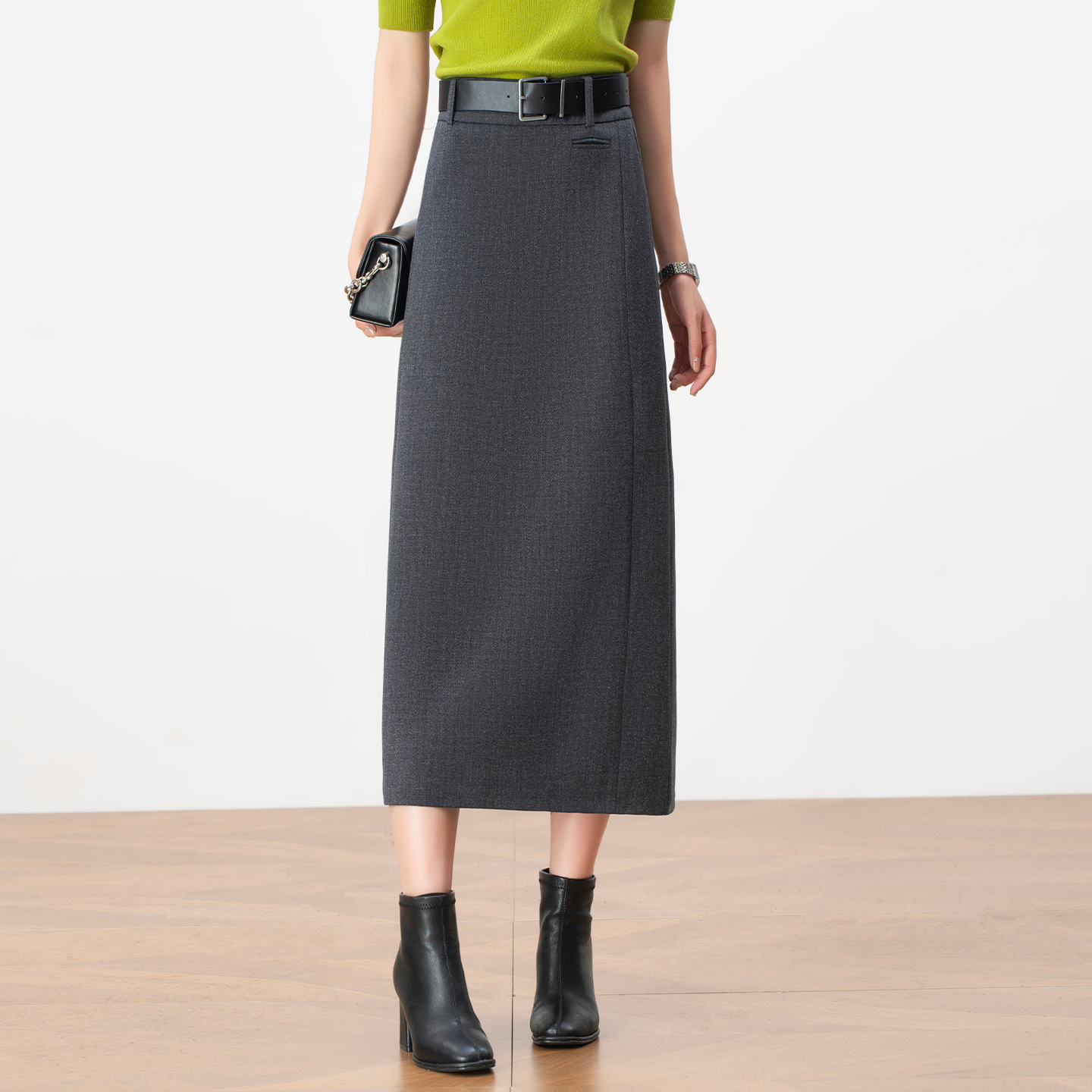 高级感西装半身裙女秋冬2025新款高腰显瘦直筒包臀裙后开叉一步裙