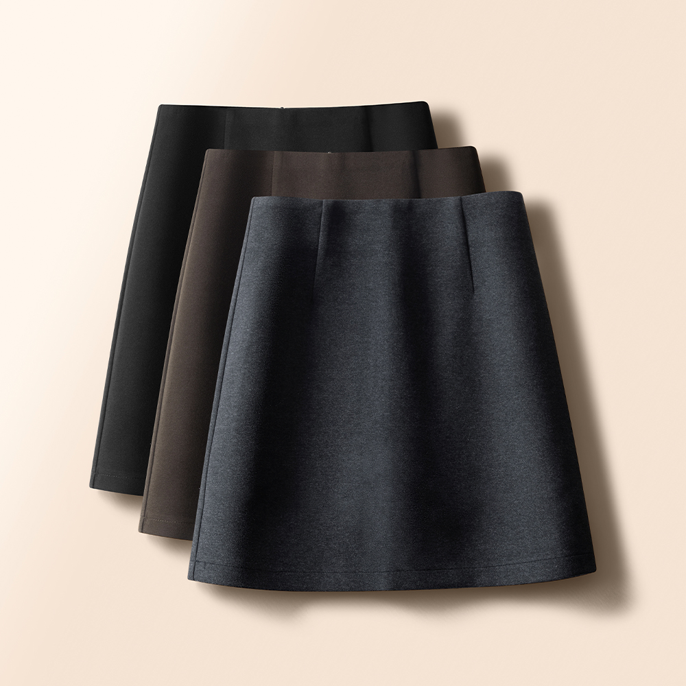 毛呢A字短裙西裙半身裙女秋冬2025新款高腰显瘦防走光呢子包臀裙
