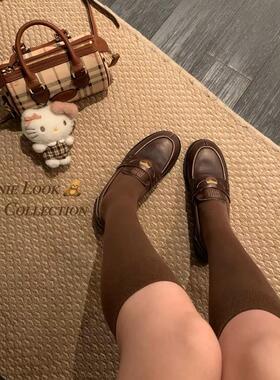 百搭劳模 万能三色中筒袜灰色微压小腿袜显瘦黑色长咖色高筒袜