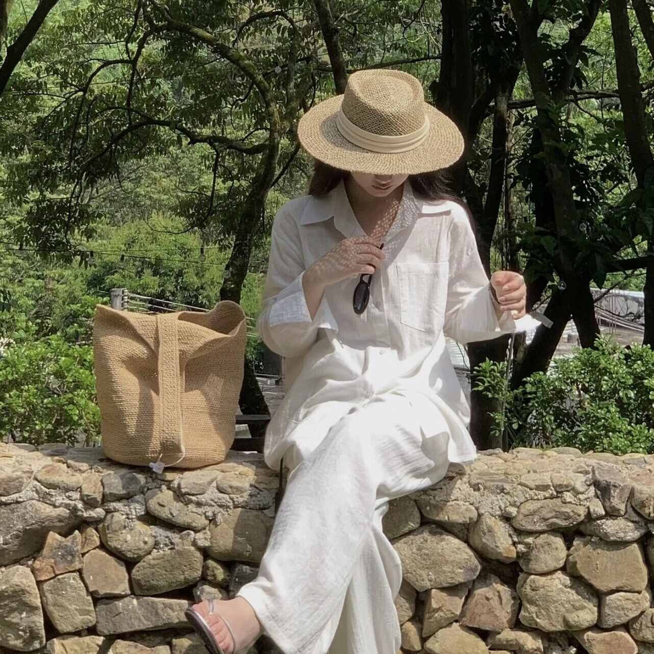 海边度假帽子草帽女防晒英伦