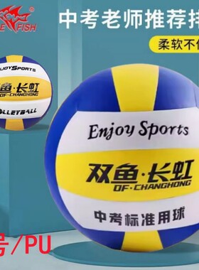 双鱼排球初中小学生中考比赛训练专用球硬式软排气排5号511 512p