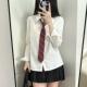 校供感学院风宽松百搭叠穿白衬衫 元 衬衫 基础款 兮少女 jk制服长袖