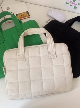 韩国ins手提电脑包苹果macbook14寸笔记本收纳包ipad平板包格子11寸内胆包太空棉手提防震保护套15